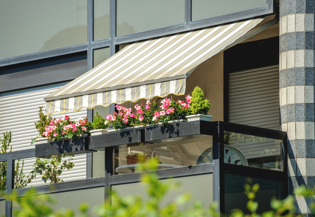 a window with canopy